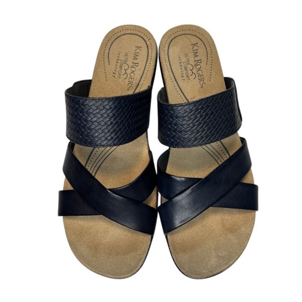 Kim Rogers, Naddy, Navy Blue sandal 2" wedge heel, women’s size 7.5m, NWOT